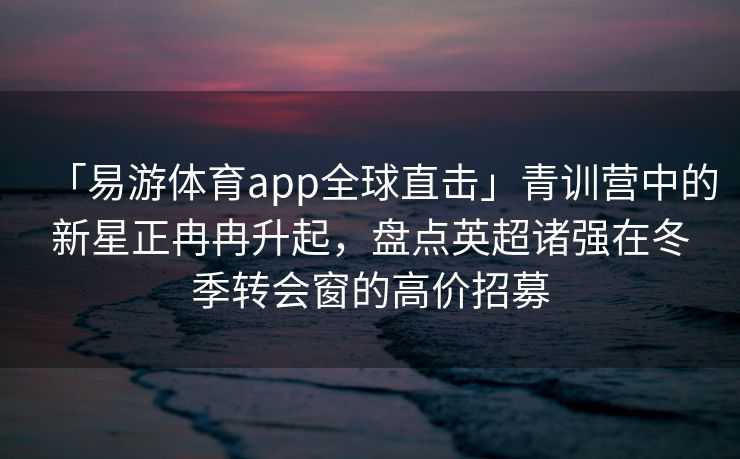 「易游体育app全球直击」青训营中的新星正冉冉升起，盘点英超诸强在冬季转会窗的高价招募