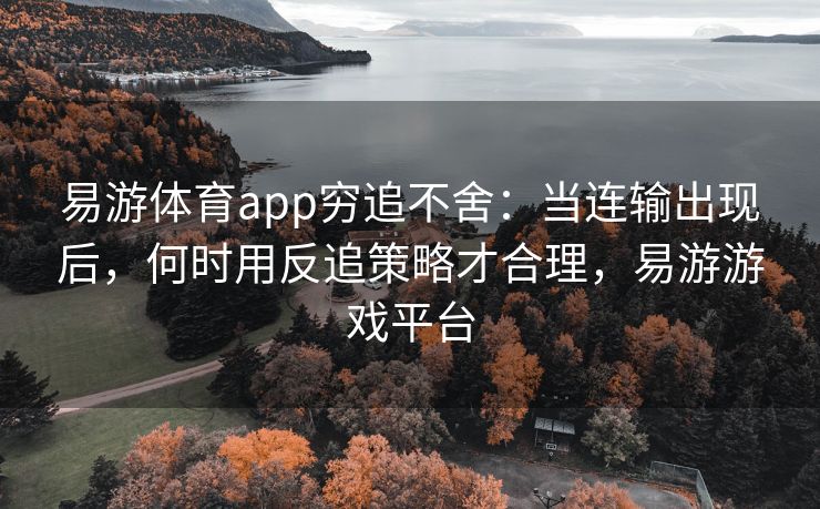 易游体育app穷追不舍：当连输出现后，何时用反追策略才合理，易游游戏平台